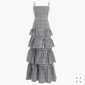 Tiered gingham black & white sundress/gown 💐